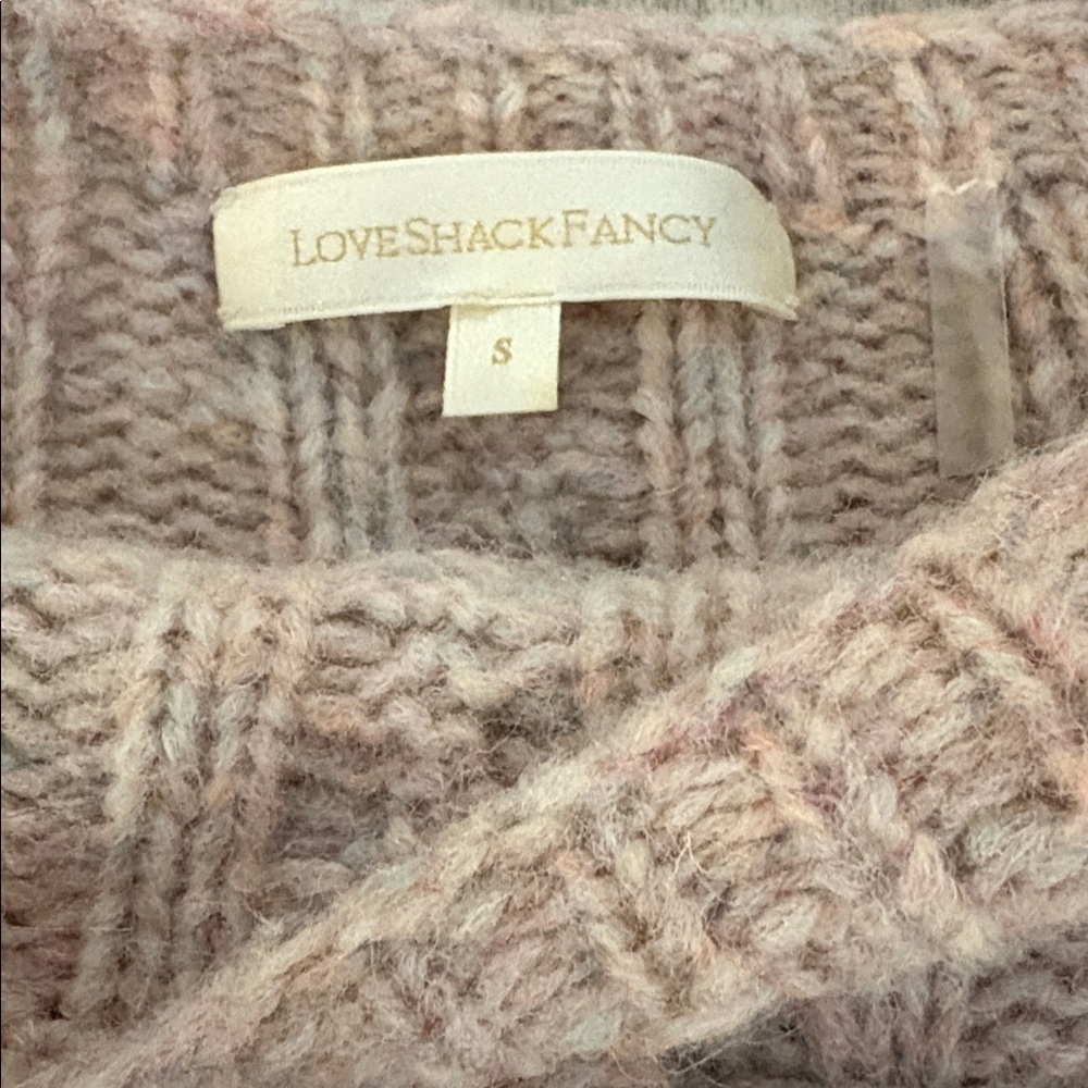 Love Shack Fancy Kingston Bow Sweater Pink Size Small - Picture 2 of 16